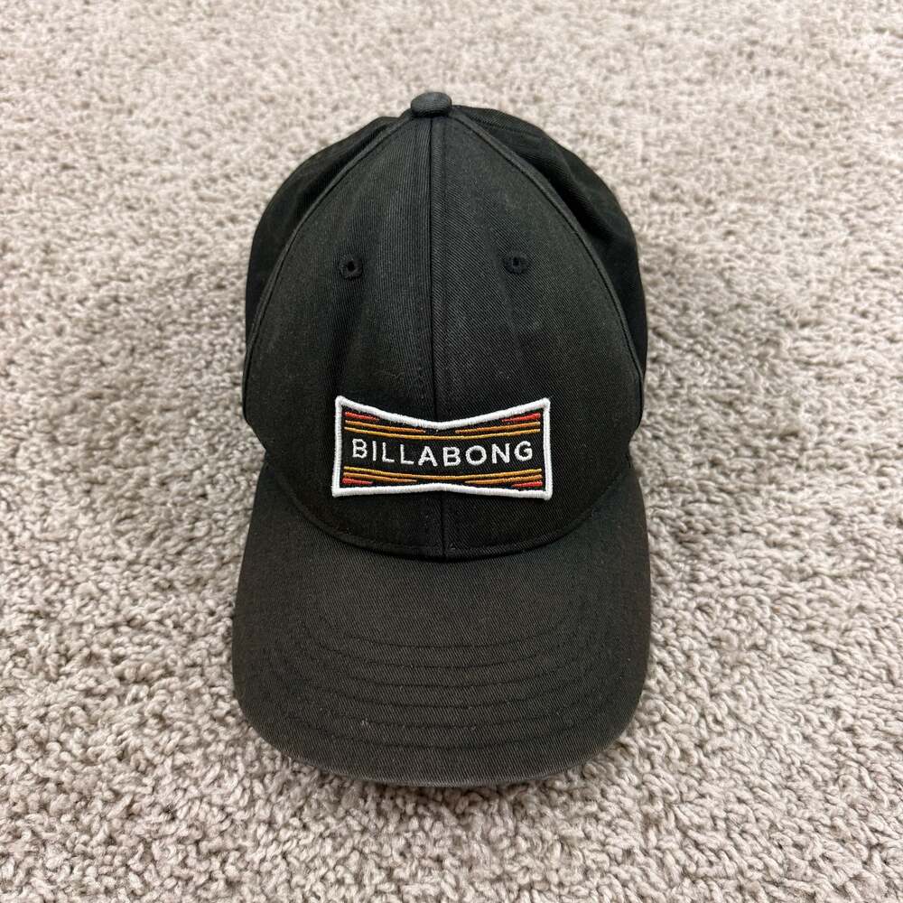 Billabong Snapback Hat Black Embroidered Logo Surf Skate Adjustable Cap OSFM